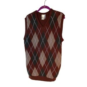 Step Brothers Movie Merch Argyle Sweater Vest Brown Brennan Huff Costume XL